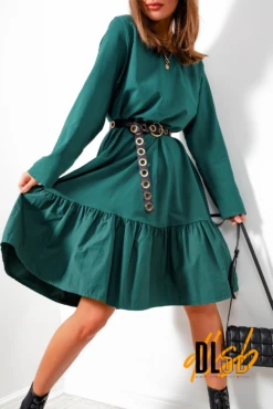 Tier My Love - Forest Long Sleeved Midi Dress