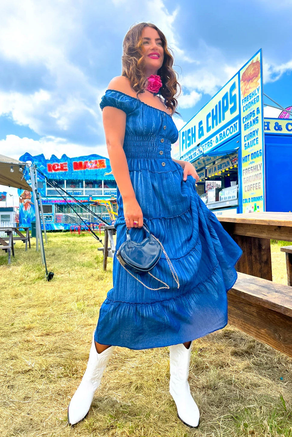 Tiered Of This - Blue Chambray Tiered Midi Dress 3 Tiered Of This - Blue Chambray Tiered Midi Dress