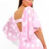 Timeless - Baby Pink Polka Dot Pleated Maxi Dress -Deals Modashka Store Timeless BabyPinkPolkaDotPleatedMaxiDress3
