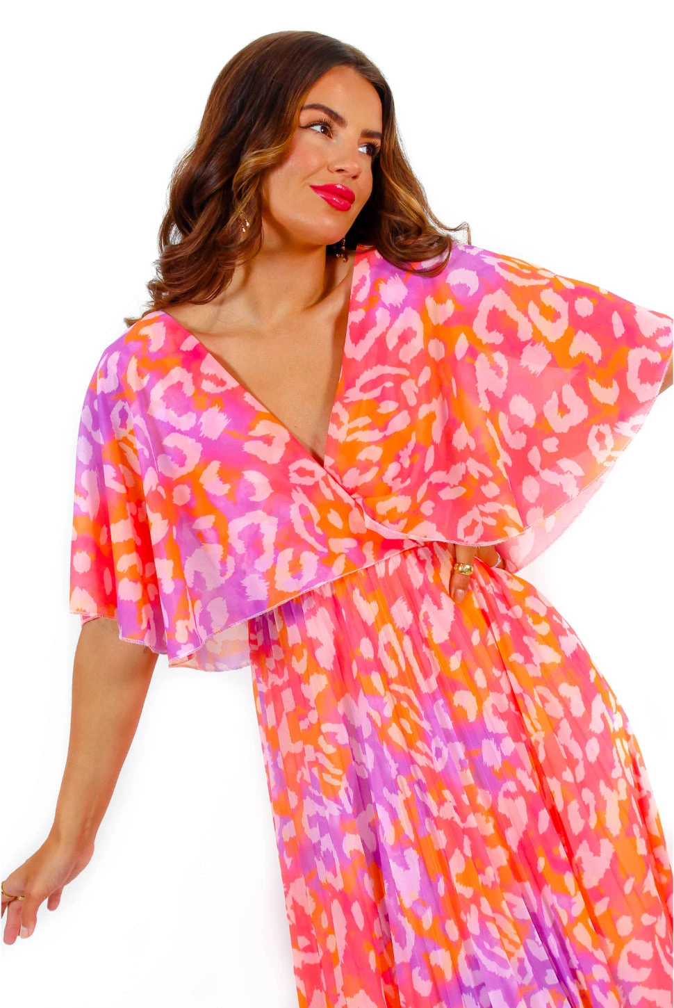 Timeless - Fuchsia Orange Leopard Print Maxi Dress 8 Timeless - Fuchsia Orange Leopard Print Maxi Dress - Image 6