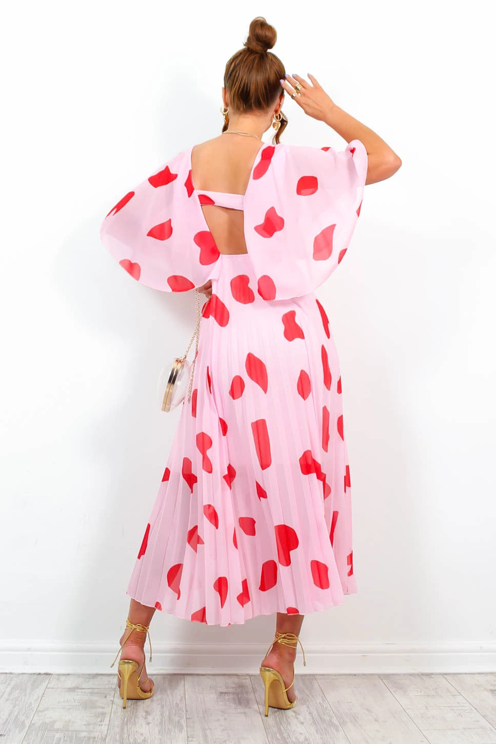 Timeless - Red Pink Pleated Maxi Dress 4 Timeless - Red Pink Pleated Maxi Dress - Image 2