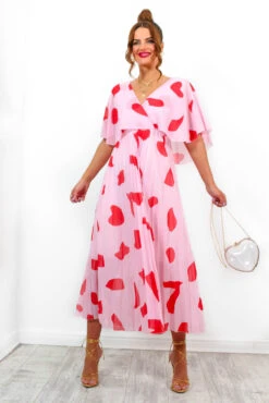Timeless - Red Pink Pleated Maxi Dress 13 Timeless - Red Pink Pleated Maxi Dress -Deals Modashka Store Timeless RedPinkPleatedMaxiDress 5
