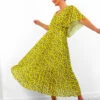 Timeless - Yellow Purple Leopard Pleated Maxi Dress -Deals Modashka Store Timeless YellowPurpleLeopardPleatedMaxiDress 2