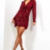 VIP List - Wine Sequin Deep V-Neck Mini Dress -Deals Modashka Store VIPList WineSequinDeepV NeckMiniDress4