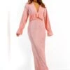 Waiting For Your Love - Blush Pink Plunge Plisse Midi Dress -Deals Modashka Store WaitingForYourLove BlushPinkPlungePlisseMidiDress 1