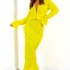 Waiting For Your Love - Yellow Plunge Plisse Midi Dress -Deals Modashka Store WaitingForYourLove YellowPlungePlisseMidiDress 4