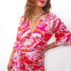 What A Breeze - Hot Pink Print Wrap Dress -Deals Modashka Store WhatABreeze HotPinkPrintWrapDress6