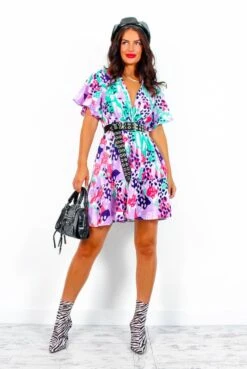 What A Hottie - Lilac Multi Animal Print Mini Dress