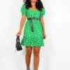 What A Sweetheart - Green Abstract Heart Mini Dress