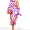 Whole Knot Of Style - Purple Abstract Swirl Knot Front Midi Dress -Deals Modashka Store WholeKnotOfStyle PurpleAbstractSwirlKnotFrontMidiDress 3 2