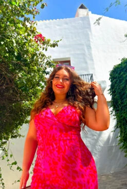 Wild About You - Pink Red Animal Print Midi Dress -Deals Modashka Store Wild About You Pink Red Animal Print Midi Dress1