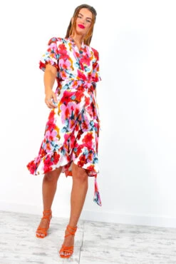 Wrapped With Love - White Red Floral Midi Wrap Dress 13 Wrapped With Love - White Red Floral Midi Wrap Dress -Deals Modashka Store WrappedWithLove WhiteRedFloralMidiWrapDress 3