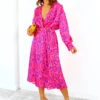 Yours To Keep - Pink Purple Leopard Midi Dress -Deals Modashka Store YoursToKeep PinkPurpleLeopardMidiDress7 5